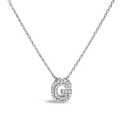 Haus Of Brilliance 10k Gold Diamond Accent "a-z" Initial Bubble Pendant Necklace In Silver