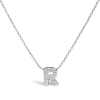 Haus Of Brilliance 10k Gold Diamond Accent "a-z" Initial Bubble Pendant Necklace In Silver