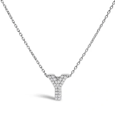 Haus Of Brilliance 10k Gold Diamond Accent "a-z" Initial Bubble Pendant Necklace In Silver