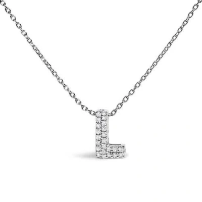 Haus Of Brilliance 10k Gold Diamond Accent "a-z" Initial Bubble Pendant Necklace In Silver
