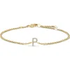Haus Of Brilliance 10k Gold Diamond Accent "a-z" Initial Charm And Link Bracelet In Gold