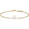Haus Of Brilliance 10k Gold Diamond Accent "a-z" Initial Charm And Link Bracelet In Gold