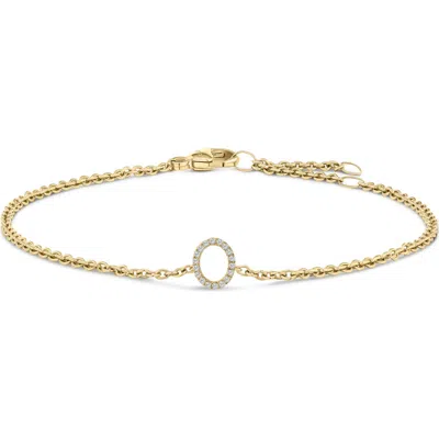 Haus Of Brilliance 10k Gold Diamond Accent "a-z" Initial Charm And Link Bracelet