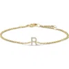 Haus Of Brilliance 10k Gold Diamond Accent "a-z" Initial Charm And Link Bracelet In Gold