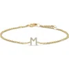 Haus Of Brilliance 10k Gold Diamond Accent "a-z" Initial Charm And Link Bracelet In Gold