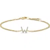 Haus Of Brilliance 10k Gold Diamond Accent "a-z" Initial Charm And Link Bracelet In Gold