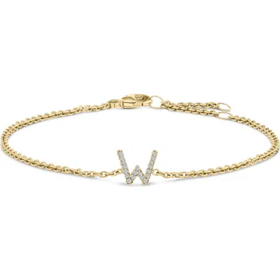 Haus Of Brilliance 10k Gold Diamond Accent "a-z" Initial Charm And Link Bracelet