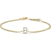 Haus Of Brilliance 10k Gold Diamond Accent "a-z" Initial Charm And Link Bracelet In Gold
