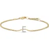 Haus Of Brilliance 10k Gold Diamond Accent "a-z" Initial Charm And Link Bracelet In Gold