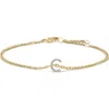 Haus Of Brilliance 10k Gold Diamond Accent "a-z" Initial Charm And Link Bracelet In Gold