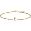 Haus Of Brilliance 10k Gold Diamond Accent "a-z" Initial Charm And Link Bracelet