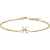 Haus Of Brilliance 10k Gold Diamond Accent "a-z" Initial Charm And Link Bracelet
