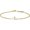 Haus Of Brilliance 10k Gold Diamond Accent "a-z" Initial Charm And Link Bracelet