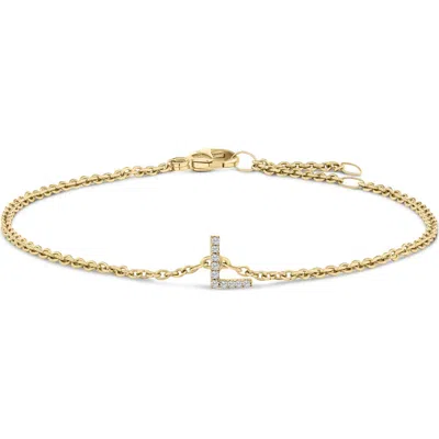 Haus Of Brilliance 10k Gold Diamond Accent "a-z" Initial Charm And Link Bracelet