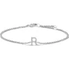 Haus Of Brilliance 10k Gold Diamond Accent "a-z" Initial Charm And Link Bracelet In Metallic