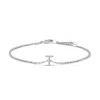 Haus Of Brilliance 10k Gold Diamond Accent "a-z" Initial Charm And Link Bracelet In Silver