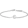 Haus Of Brilliance 10k Gold Diamond Accent "a-z" Initial Charm And Link Bracelet In Silver