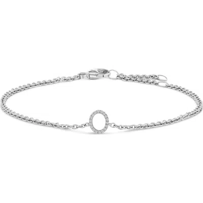 Haus Of Brilliance 10k Gold Diamond Accent "a-z" Initial Charm And Link Bracelet In Silver
