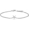 Haus Of Brilliance 10k Gold Diamond Accent "a-z" Initial Charm And Link Bracelet In Silver
