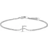 Haus Of Brilliance 10k Gold Diamond Accent "a-z" Initial Charm And Link Bracelet In Silver