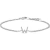 Haus Of Brilliance 10k Gold Diamond Accent "a-z" Initial Charm And Link Bracelet In Silver