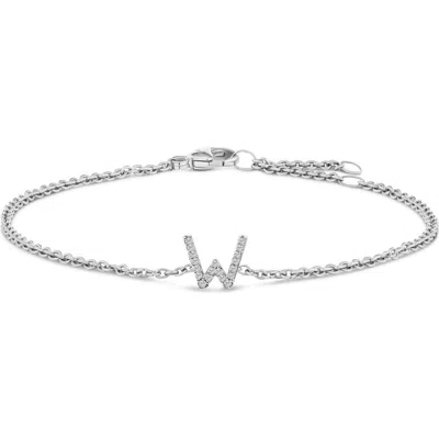 Haus Of Brilliance 10k Gold Diamond Accent "a-z" Initial Charm And Link Bracelet In Silver
