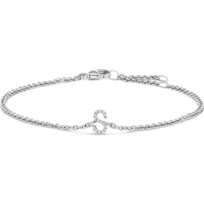 Haus Of Brilliance 10k Gold Diamond Accent "a-z" Initial Charm And Link Bracelet In White