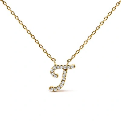 Haus Of Brilliance 10k Gold Diamond Accent  A-z Initial Script Style Pendant Necklace