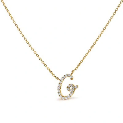 Haus Of Brilliance 10k Gold Diamond Accent  A-z Initial Script Style Pendant Necklace