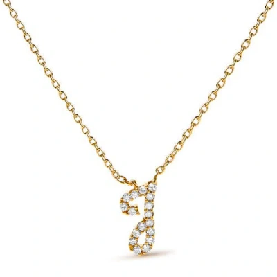Haus Of Brilliance 10k Gold Diamond Accent  A-z Initial Script Style Pendant Necklace