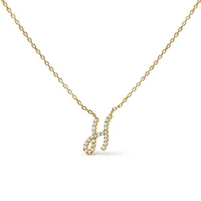 Haus Of Brilliance 10k Gold Diamond Accent  A-z Initial Script Style Pendant Necklace
