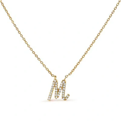 Haus Of Brilliance 10k Gold Diamond Accent  A-z Initial Script Style Pendant Necklace