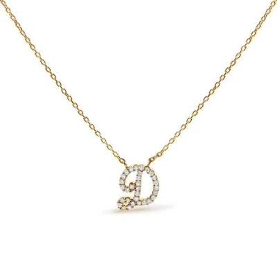 Haus Of Brilliance 10k Gold Diamond Accent  A-z Initial Script Style Pendant Necklace