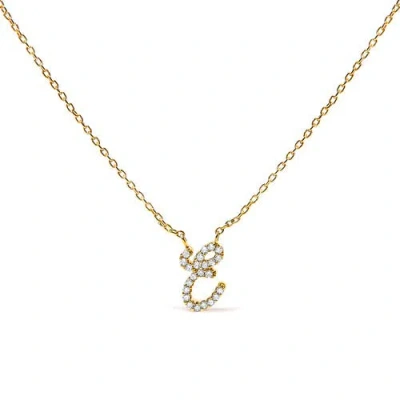 Haus Of Brilliance 10k Gold Diamond Accent  A-z Initial Script Style Pendant Necklace