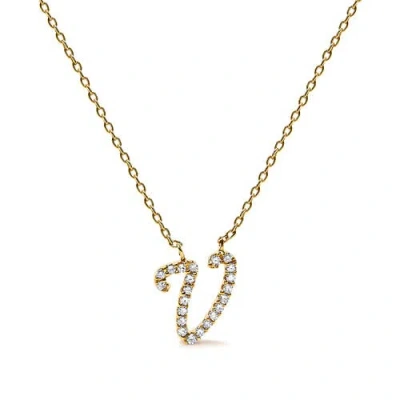 Haus Of Brilliance 10k Gold Diamond Accent  A-z Initial Script Style Pendant Necklace