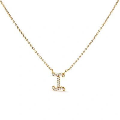 Haus Of Brilliance 10k Gold Diamond Accent  A-z Initial Script Style Pendant Necklace