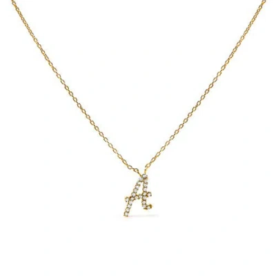 Haus Of Brilliance 10k Gold Diamond Accent  A-z Initial Script Style Pendant Necklace