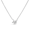 Haus Of Brilliance 10k Gold Diamond Accent  A-z Initial Script Style Pendant Necklace In Silver