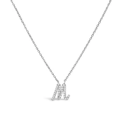 Haus Of Brilliance 10k Gold Diamond Accent  A-z Initial Script Style Pendant Necklace In White