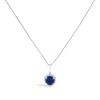 Haus Of Brilliance 10k Gold Gemstone And 1/10 Cttw Diamond Accent Halo Pendant Necklace In Metallic