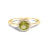 Haus Of Brilliance 10k Gold Gemstone And 1/10 Cttw Diamond Halo Ring In Gold
