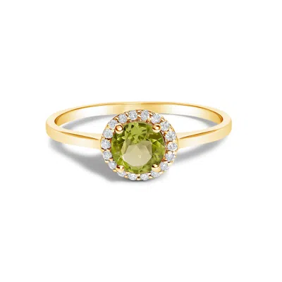 Haus Of Brilliance 10k Gold Gemstone And 1/10 Cttw Diamond Halo Ring