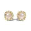 Haus Of Brilliance 10k Gold Gemstone And 1/6 Cttw Diamond Halo Stud Earring In Pink