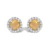 Haus Of Brilliance 10k Gold Gemstone And 1/6 Cttw Diamond Halo Stud Earring