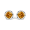 Haus Of Brilliance 10k Gold Gemstone And 1/6 Cttw Diamond Halo Stud Earring