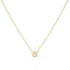 Haus Of Brilliance 10k Gold Round Brilliant-cut Diamond Modern Bezel-set Solitaire 16"-18" Pendant Necklace In Yellow