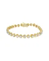 Haus Of Brilliance 10k Over Silver 1.01 Ct. Tw. Diamond Link Bracelet In Gold
