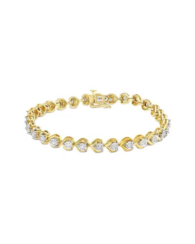Haus Of Brilliance 10k Over Silver 1.01 Ct. Tw. Diamond Link Bracelet