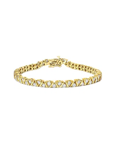 Haus Of Brilliance 10k Over Silver 4.00 Ct. Tw. Diamond Tennis Bracelet In Gold