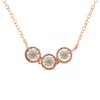 Haus Of Brilliance 10k Rose And White Gold Plated .925 Sterling Silver 1/4 Cttw Miracle-set Champagne Diamond Triple Ci In Multi